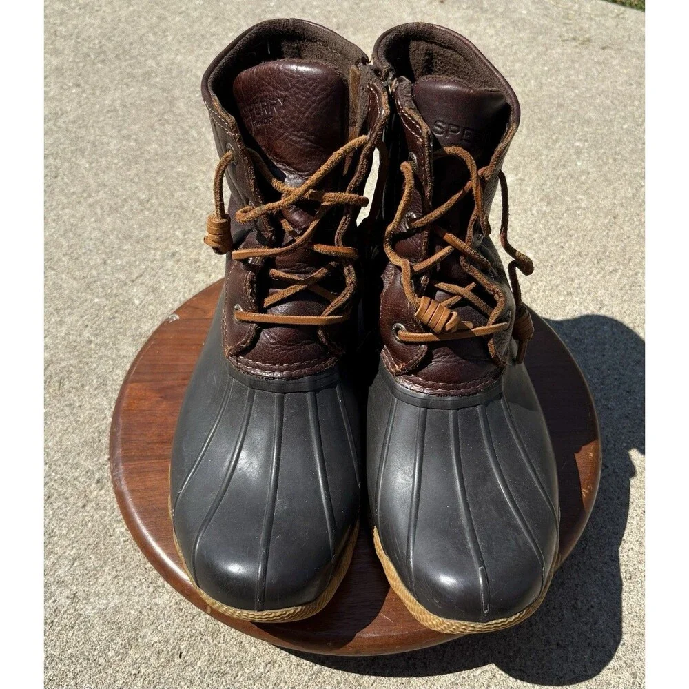 Sperry Top Sider Boots Women’s Sz 9 Brown Duck Waterproof Snow Rain STS91176